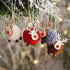 Wool Felt Wooden Deer Ornaments Felt Deer Elk Hanging Pendant Christmas Tree Ornaments  New Year