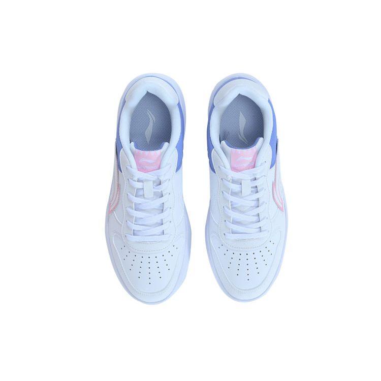 Li Ning Sports Life Collection Skateboard Shoes Women's Low Top Light Iris White AGCQ578-5