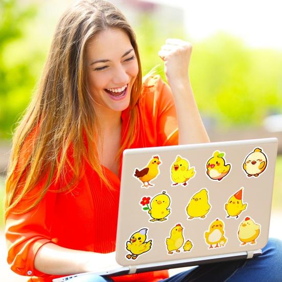 50Pcs Easter Chick Stickers Waterproof DIY Vinyl Art Decorative Graffiti Stickers Diverse Styles Cartoon Chicken Family Cute Decals for Water