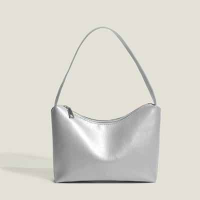 Niche Design Underarm Bag Instagram Fashion Small Bag Female Simple Silver Handbag Shoulder Bag