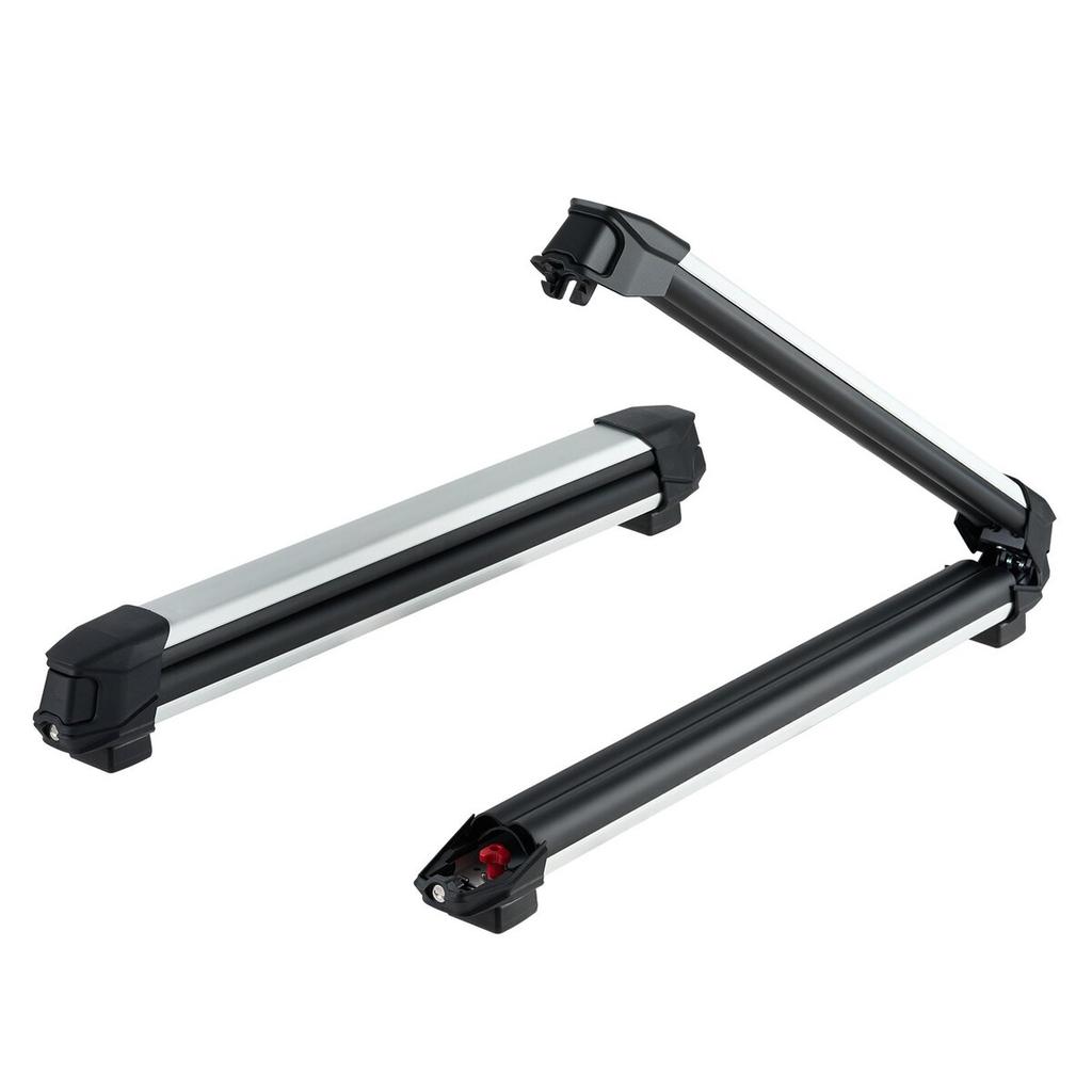 Ski & Snowboard Roof Rack, Carry up to 6 Pairs of Skis or 4 Snowboards, 2 PCS Aluminum Universal Car Roof Rack with Lock & Rubber Padding, Carrier for