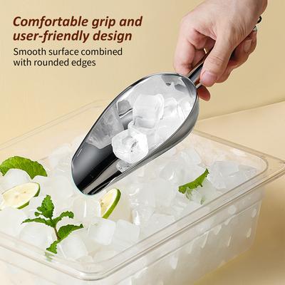 2 Piezas Pala de Hielo de Acero Inoxidable para Congelador con 2 Ganchos Magnéticos Pala de Hielo Multiusos para Cocina Bar Fiesta Accesorios