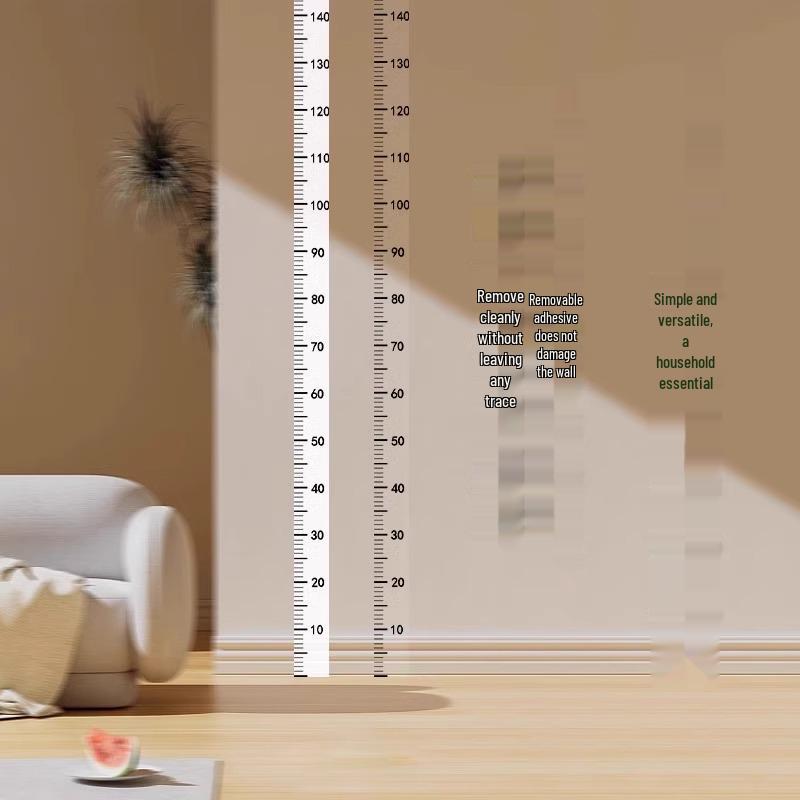 Transparent Removable Height Chart Sticker for Kids - Accurate Wall Measurement