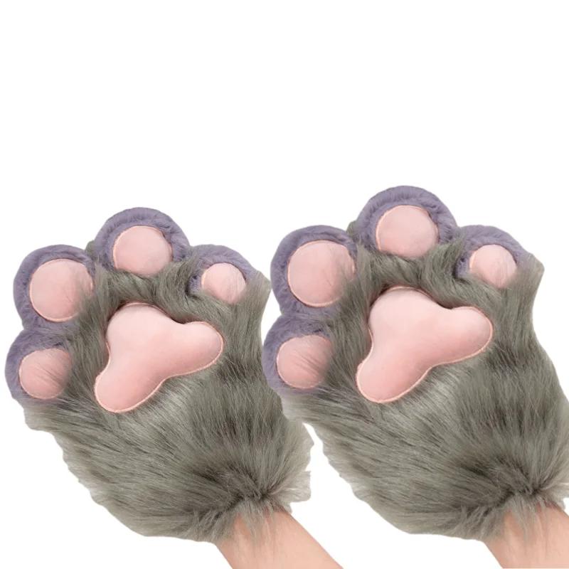 Fursuit Paw Gloves Boots Giant Wearable Wing Accessories Plush Toys Furry Cosplay Cat Bear Shoes Cute Fluffy Animal Manga Party