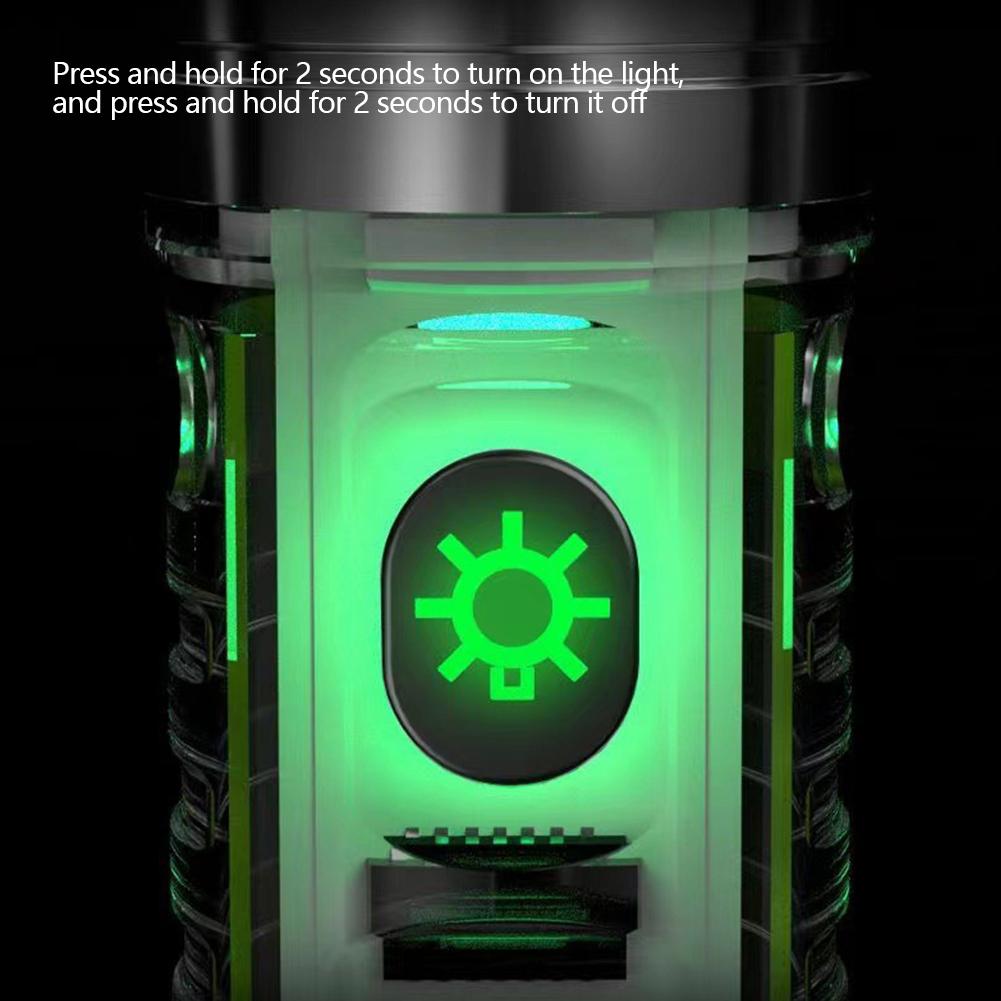 USB C Rechargeable LED Flashlight LED MINI Keychain Light with Tail Magnet Uv Light Multifunction Portable Torch Camping Lights