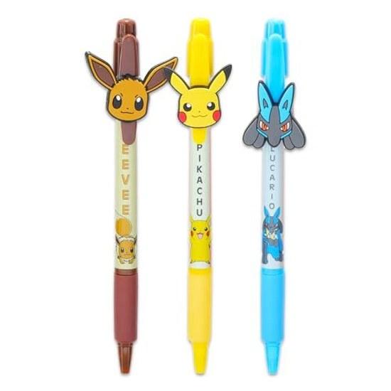 Childrens Pokémon Pen - Ball Gift Bundle Pikachu Lucario Eevee plus Cards Mini Trading Card Binder School Supplies Set