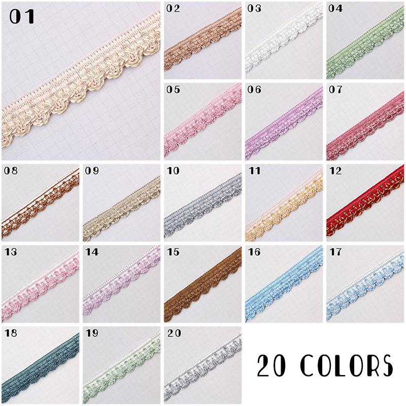16.5 Meter 2.5cm Braid Lace Trim Edge Curtain Sofa Clothes Decor Lace Ribbon Polyester Furniture Upholstery DIY Crafts