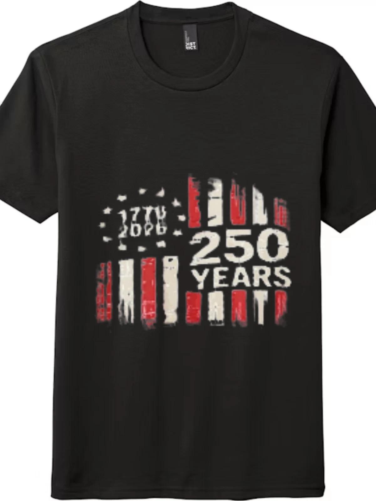 Футболка 250 лет Независимости США | 1776-2026 Графическая футболка с американским флагом M