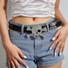 New Fashion Skull Head Young Men's Belt Punk Style Alloy Buckle Casual Pants Belt