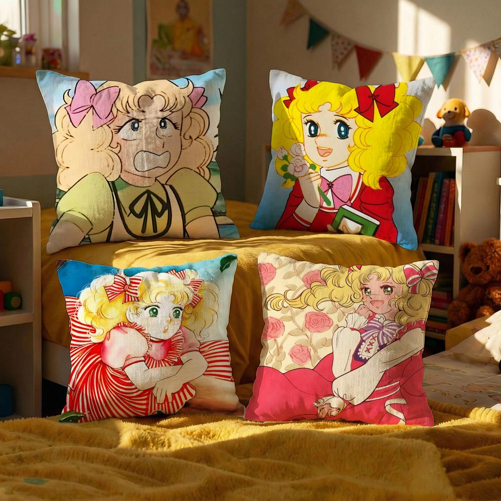 Anime Candy Candy Cushion Cover Decorative Cushions Covers Cover Sofa 50x50 Pillow 4 Piece 45x45 40x40 Pillowcase