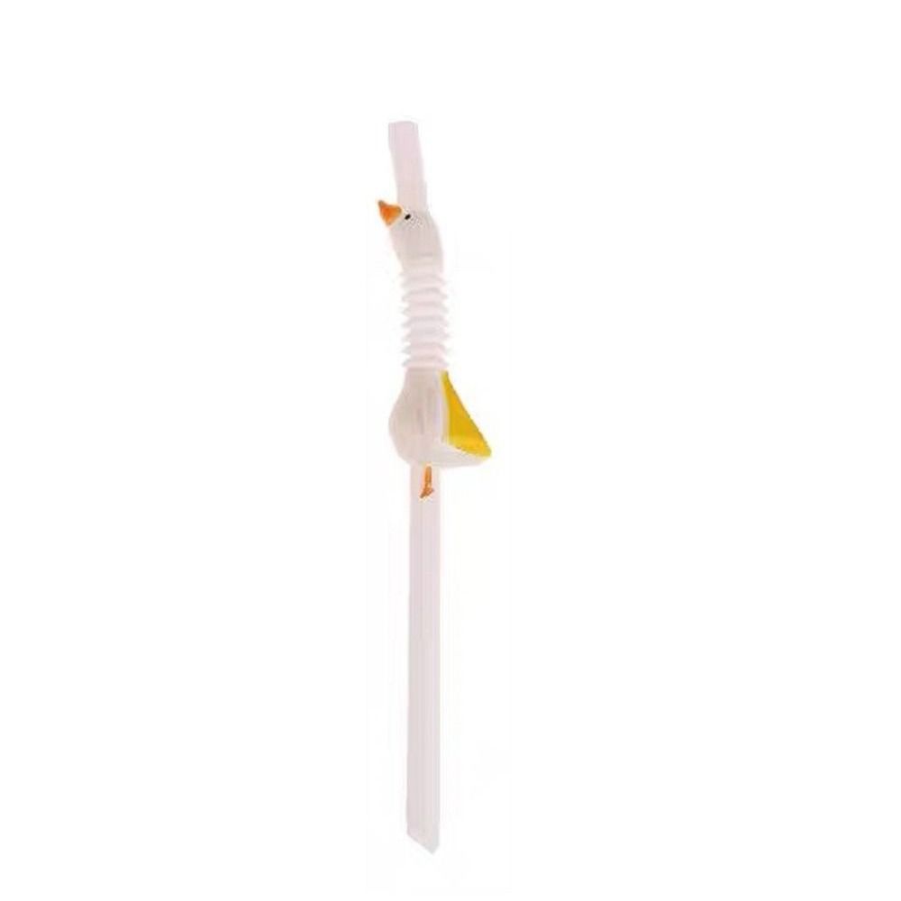 Cartoon Plastic Drinking Straws Animal Goose Animal Long Straw Drinking Tube  for Kitchen & Bar