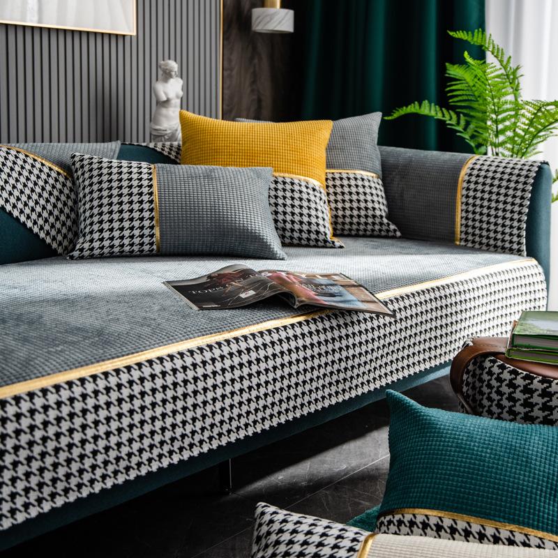 Sofa Cushion Four Seasons Universal Non-Slip Nordic Style Ins Sofa Cover Thickened Seat Cushion Universal Backrest Towel Cover Cloth