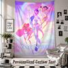 Custom Tapestry Wall Hanging, Kpop Demon Hunters Personalized Name Text Home Wall Decor
