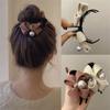 1pc Sweet Bow Ponytail Holder Hair Claw Clamp High Ponytail Fixed Hairpin Hair Claw Clip Women Hair Styling Accessories Headwear