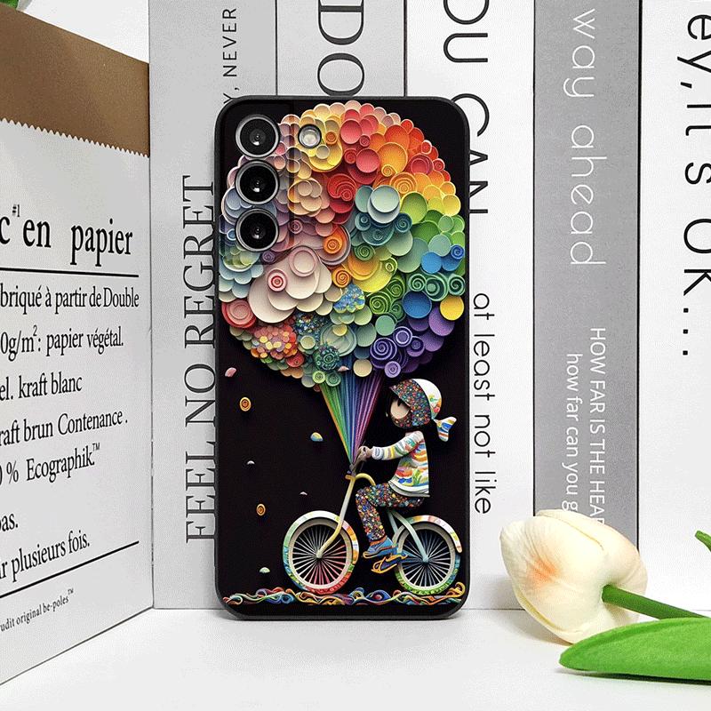 Cute Girl Boy Bicycle Balloon Couple Phone Case for Huawei Mate 60 50 40 Pro 5G Nova 13 12 10SE 11 PRO P60 P50 P40 ProPlus Cover
