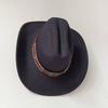 Cowboyhut Kuhkopf-Accessoires Cowboyhut einfarbiger Filzhut Herren und Damen großer Rand Outdoor-Hut Ritterhut