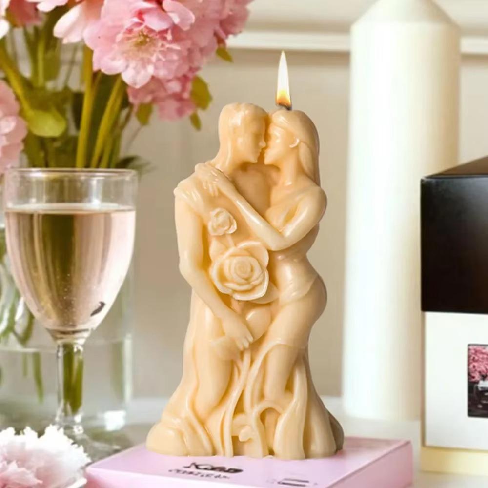 Romantic Silicone Valentine's Day Candle Mold Reusable DIY Plaster Mold Easy To Demold Non-slip Ornaments Mold Home Decor