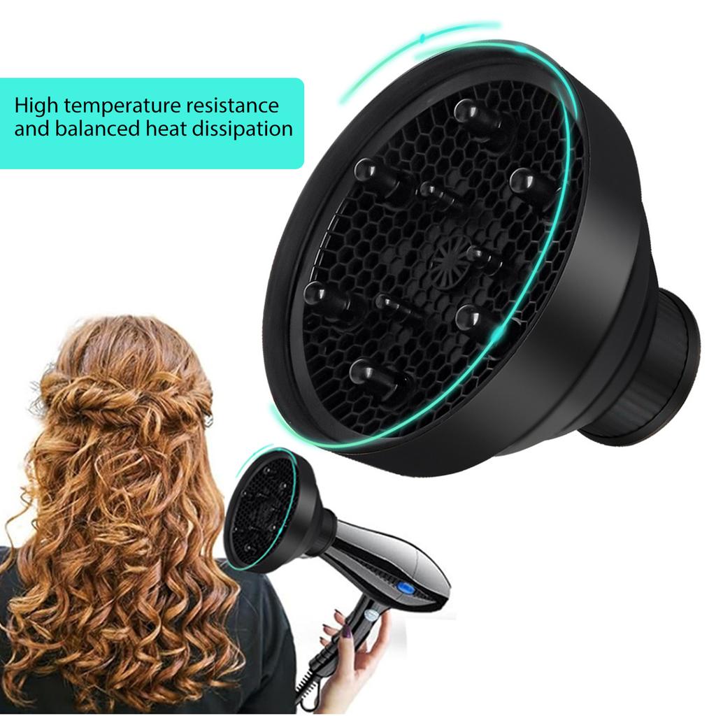 Collapsible Hair Dryer Diffuser Attachment Ionic Blow Dryer Quick Drying Portable Travel Folding Lightweight Silicone