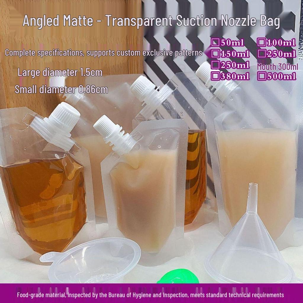 Large Caliber Self-Standing Angled Spout Bag for Food-Grade Liquid Portioning