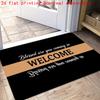 1pc, 2D Flat Printing, English Welcome Quote Door Mat, Entrance Hall Mat, Non-Slip Machine Washable Easy Clean Polyester Carpet, Suitable for Home And