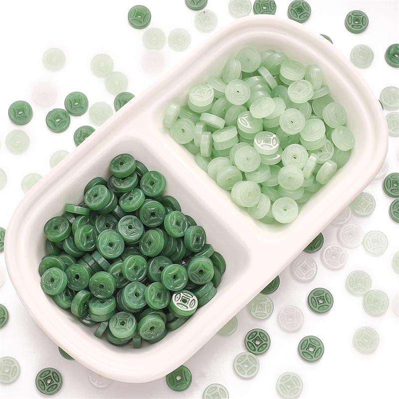 

10x3 мм 10 шт./пакет Стародавня китайська грошова одиниця Скляні намистини DIY Браслет Намисто Сережки Ювелірні аксесуари 10x3mm 10pcs/bag