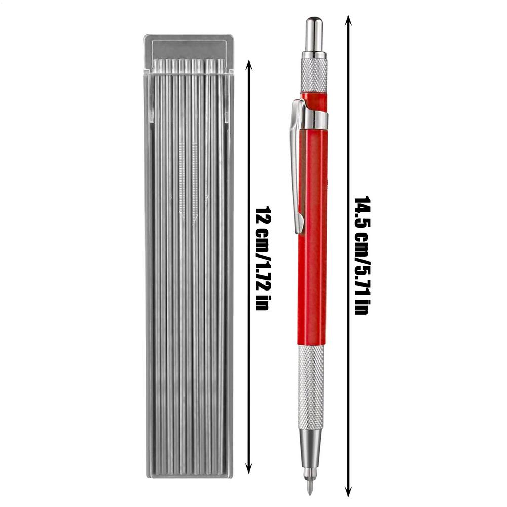 

Welding Pencil With 12Pcs Silver Streak Refills Mechanical Metal Marker Welding Fabrication Equipment Accessories красный