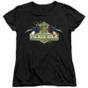 Rick And Morty Pickle Rick Damen T-Shirt Schwarz Offiziell Lizenziert