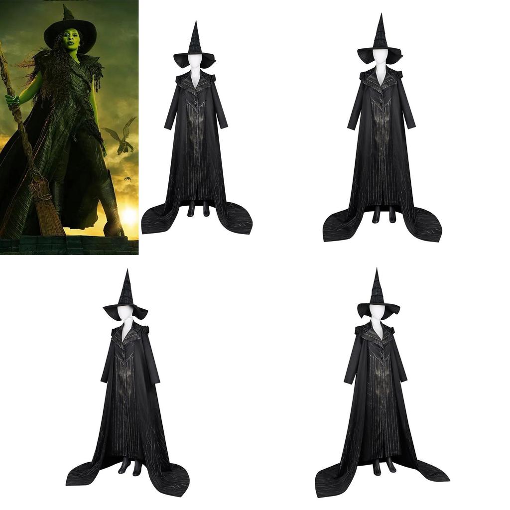 Costume da Cosplay Wicked For Good in Tessuto di Poliestere per Halloween, Performance Teatrale per Donne