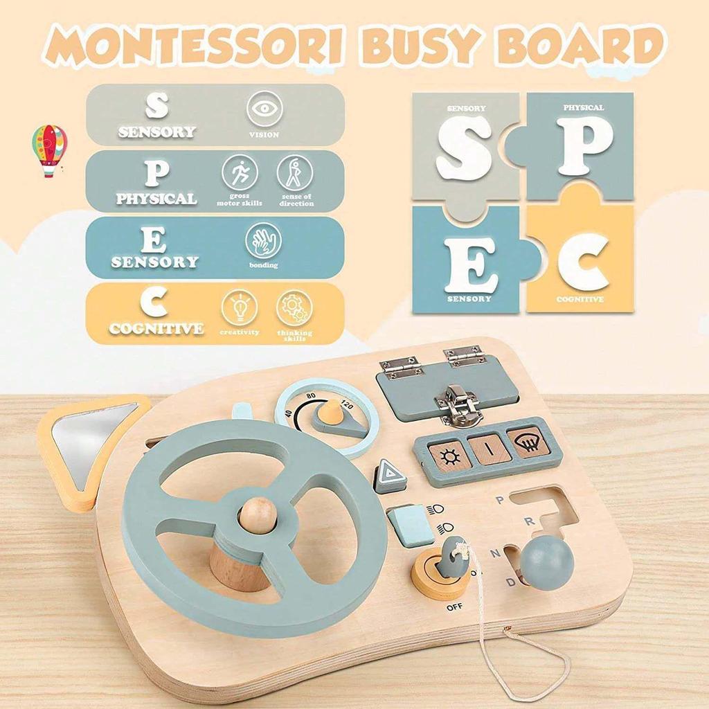 Wooden Busy Board Luminous Toy for Children's Early Education and Fine Motor Skills