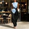 Women's Suits Two Piece Set Breathable Casual Loose Fit Solid Color Outfits for Home Party Office Vacation Daily Wear