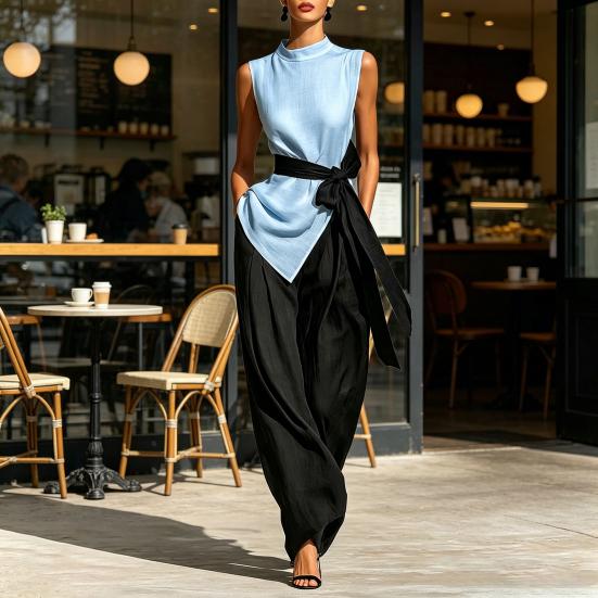 Women's Suits Two Piece Set Breathable Casual Loose Fit Solid Color Outfits for Home Party Office Vacation Daily Wear
