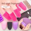 Silicone Nail Polish Remover Caps and Non-slip Anti-prick Gloves with Thimbles for Needle Pulling and Guitar Finger Protection.
