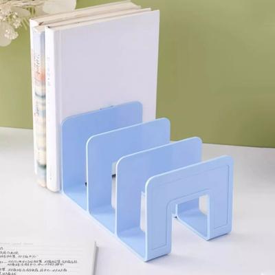 Modern Geometric Bookend Lattice Plastic Desktop Book Holder for Shelves Desk Space-Saving Multi-Purpose Organizer for Home Office School