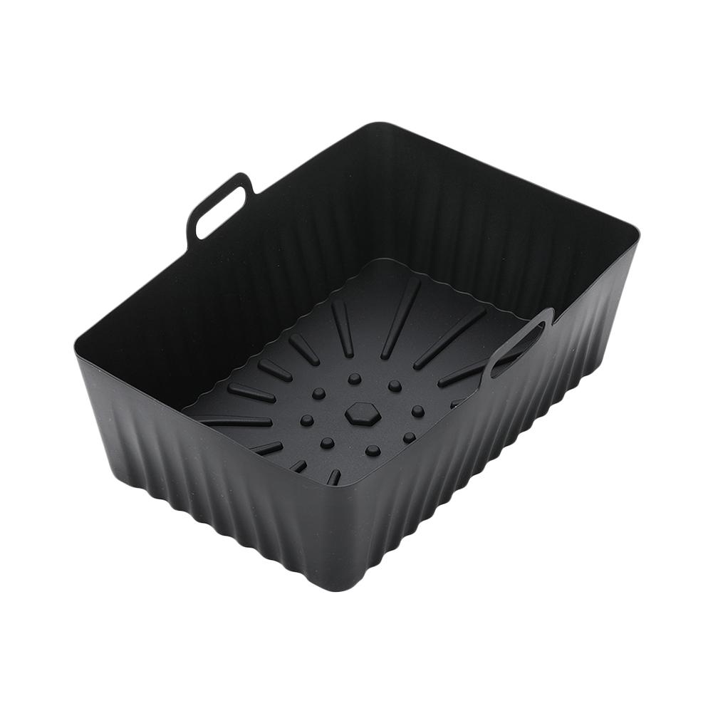 

Silicone Air Fryer Tray Liner Heat-insulation Reusable Air Fryer Plate Fried Pizza Chicken Waterproof Kitchen Baking Tools чорний