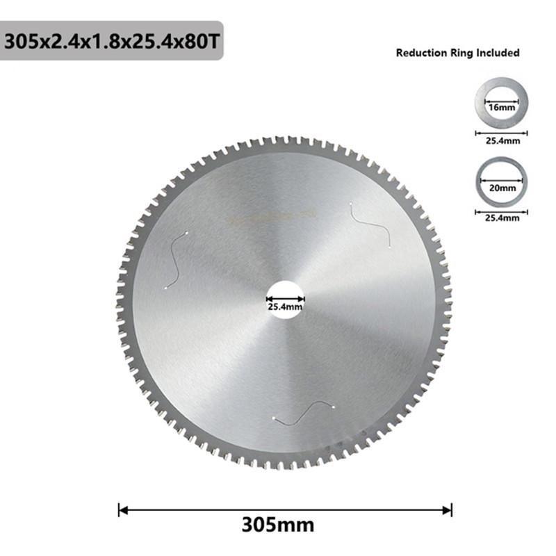 1pc Metal cutting blade disc 136/165/180/235/305/355mm carbide circular saw blade 30T-80T for steel circular metal cutting blade