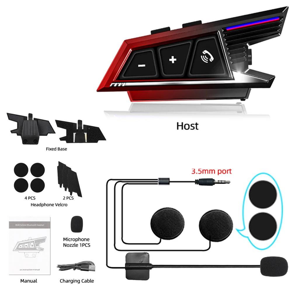 Motorcycle Helmet Headset Bluetooth 5.3 Wireless Headphones HandsFree Call Kit Stereo Roise Reduction Waterproof Moto Earphone