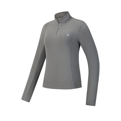 Fitness Series Simple Sports Versatile Comfortable Long Sleeve Slim T-Shirt Women Tops Gray A11W611217FDY
