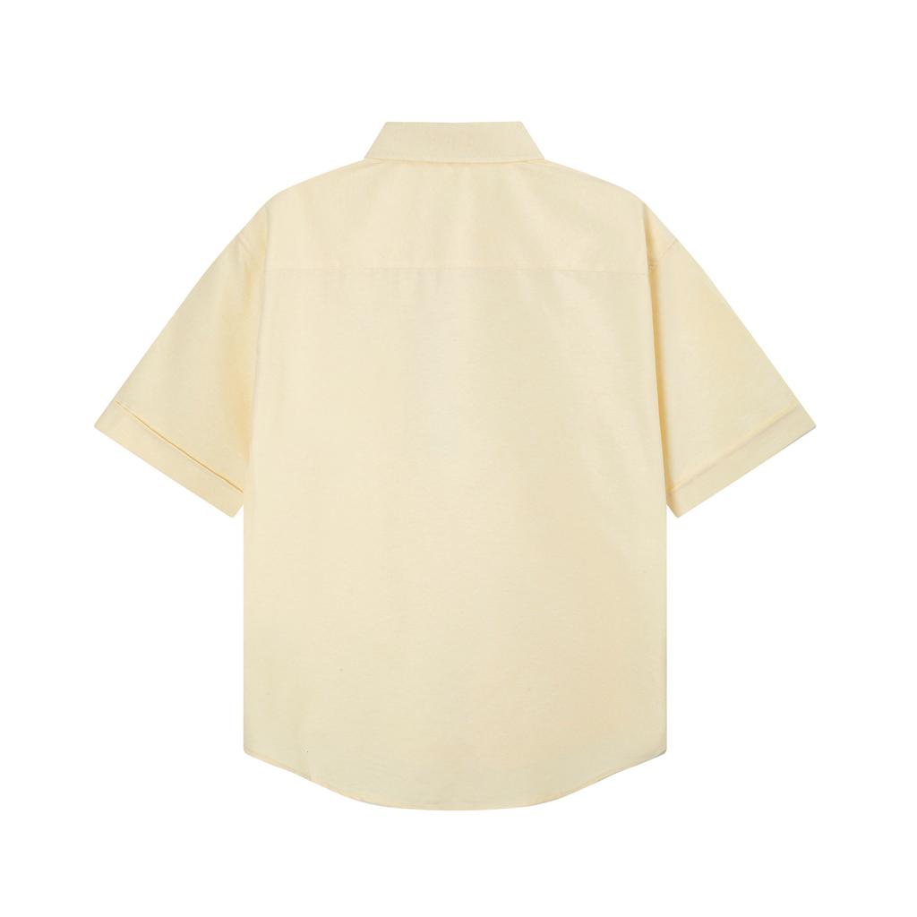 AMI Klassisches Frühling- und Herbst-Baumwoll-Freizeit-T-Shirt mit rotem Herz-Stickerei und kurzen Ärmeln in Unifarben auf der Brust