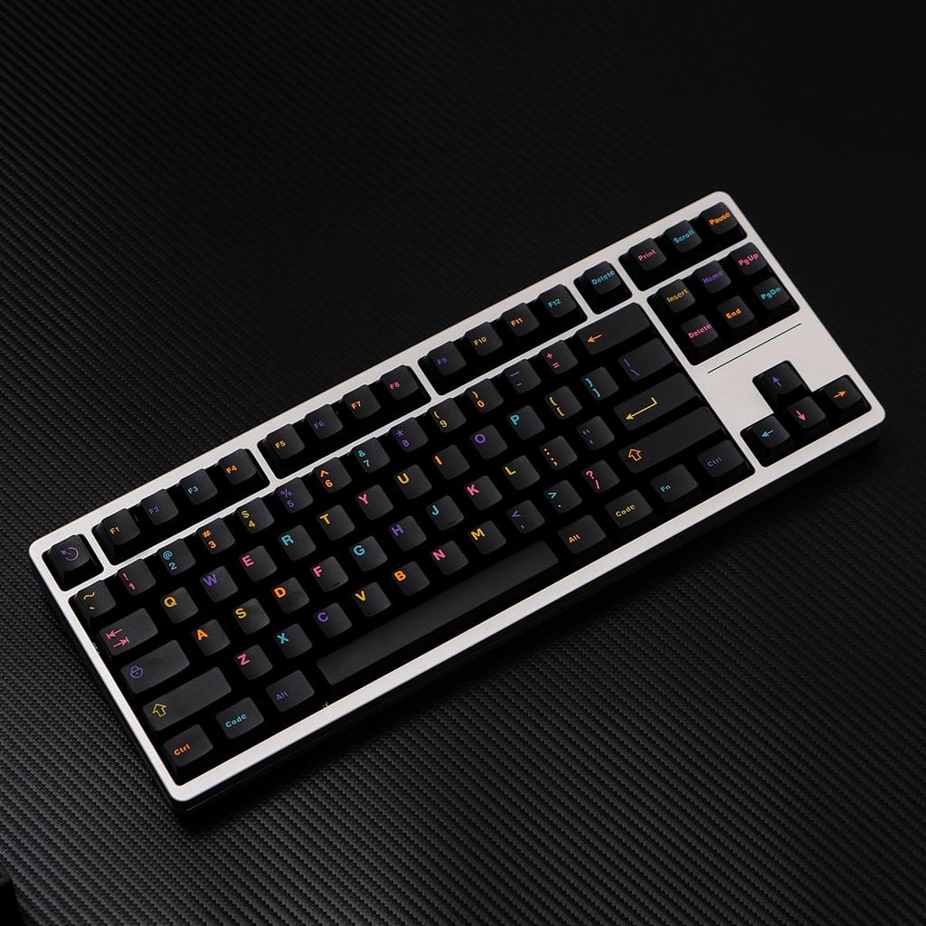 121 Key Double Shot Black Keycaps Cherry Profile Keycaps Fit Cherry Mx Switch Mechanical Keyboard 61/64/87/104/108