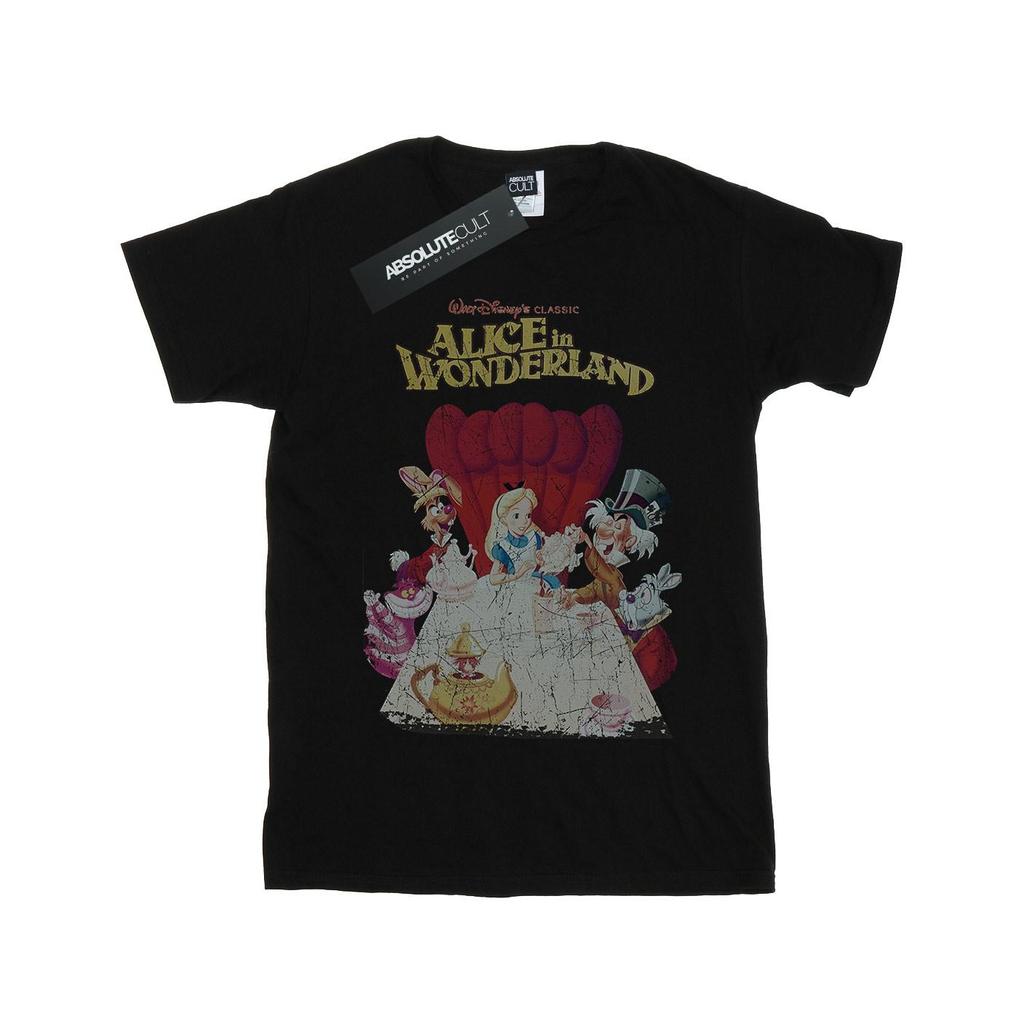 Disney Girls Alice In Wonderland Retro Poster Cotton T-Shirt