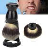 Black Acrylic Shaving Brush Holder Support Beard Brush Shaving Tool (Beard Brush+Holder)
