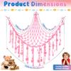 Stuffed Animal Hammock with LED Lights Wall Corner Hanging Plush Toy Storage Net Woven Cotton Rope Kids Nursery Decor