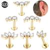1Pc G23 Titanium Ear Tragus Cartilage Helix Daith Piercing Stud Earrings for Women Internal Thread Labret Piercing Lip Ring 16G