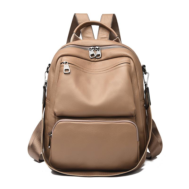 100% Echter Lederrucksack für Damen Große Kapazität Reise Rucksack Back Pack für Damen Umhängetaschen Geldbörse Rindsleder 2026