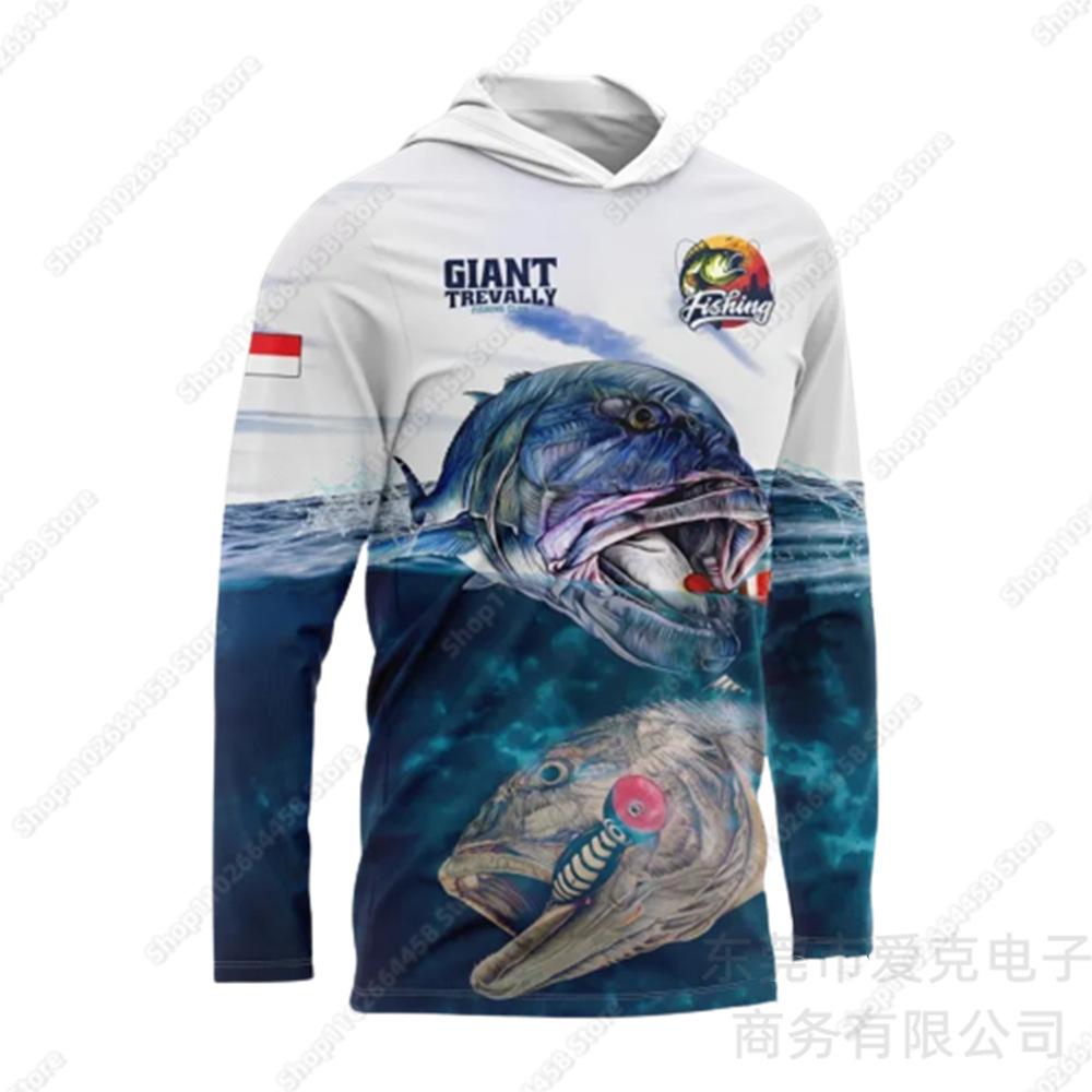 New fishing suit men's summer long-sleeved hoodie outdoor sunscreen top quick-drying breathable sportswear