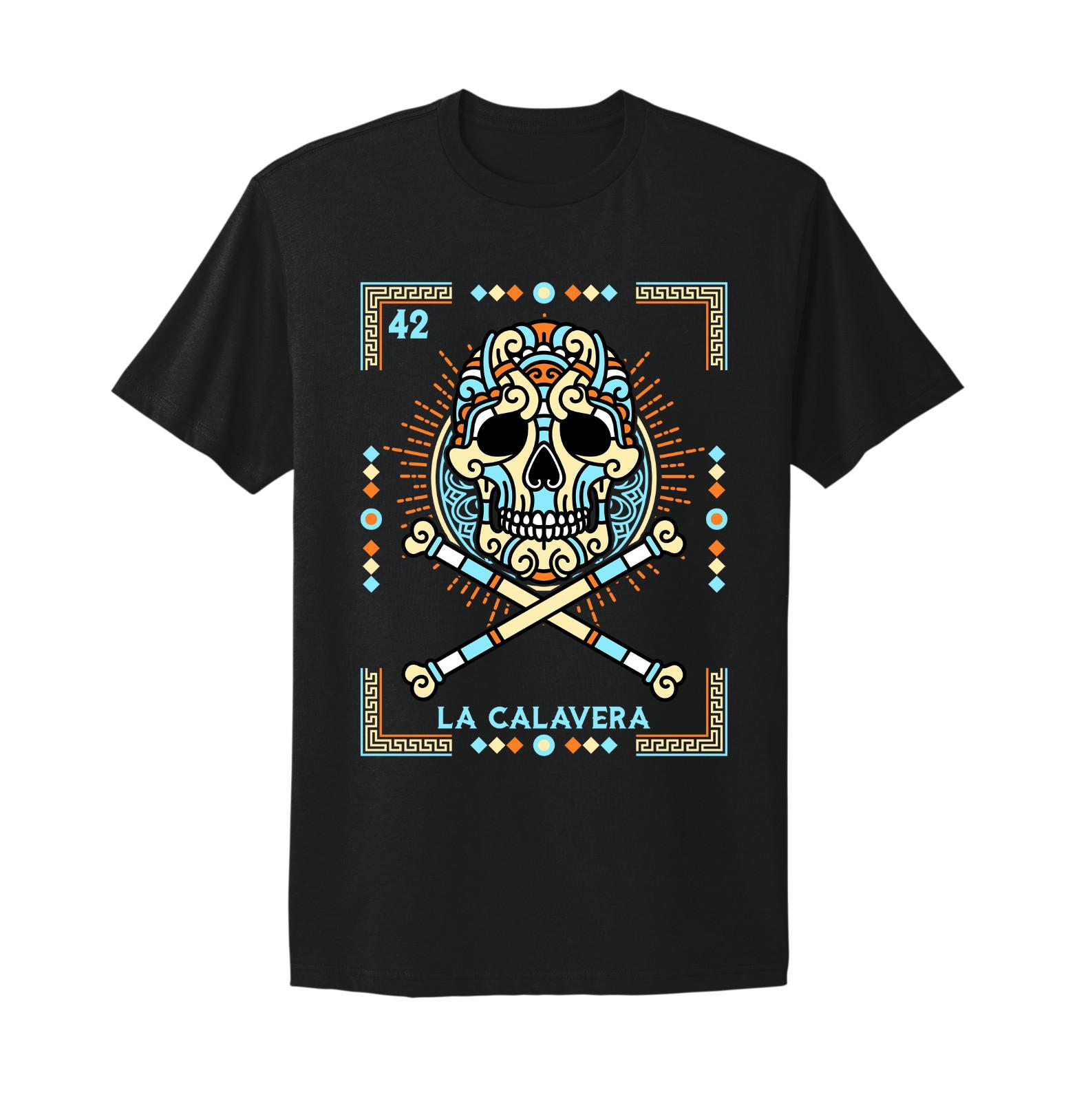 La Calavera Tarjeta Loteria Mexican Bingo T-shirt S