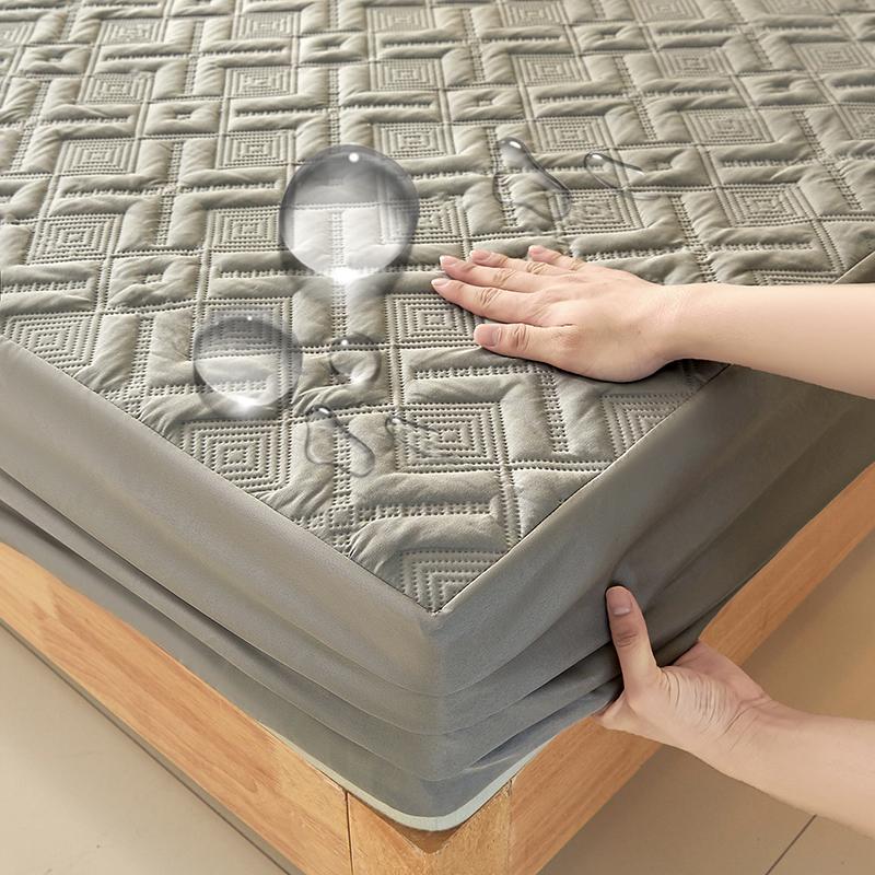

Waterproof Bed Sheet Quilted Throw Mattress Cover for Winter Elastic Fitted Sheet Protector Full Queen King 160/140*200cm 90x200x30cm