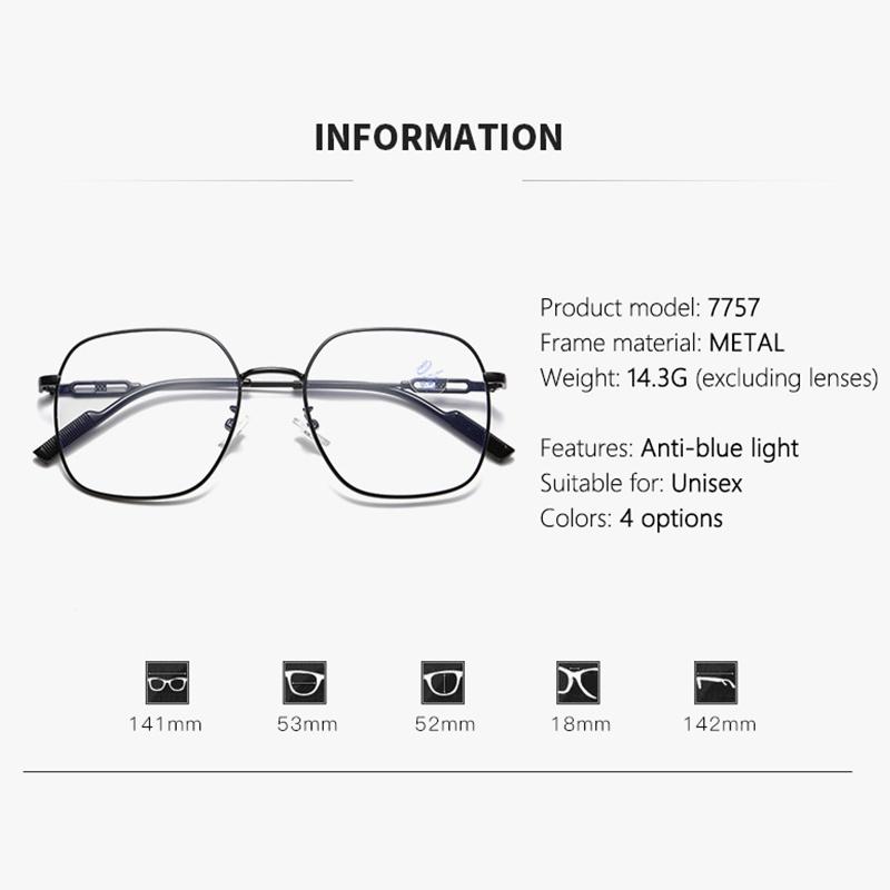 Photo-sensitive  Anti-blue Light Nearsighted Glasses With Large Frames And Plain Appearance 7757