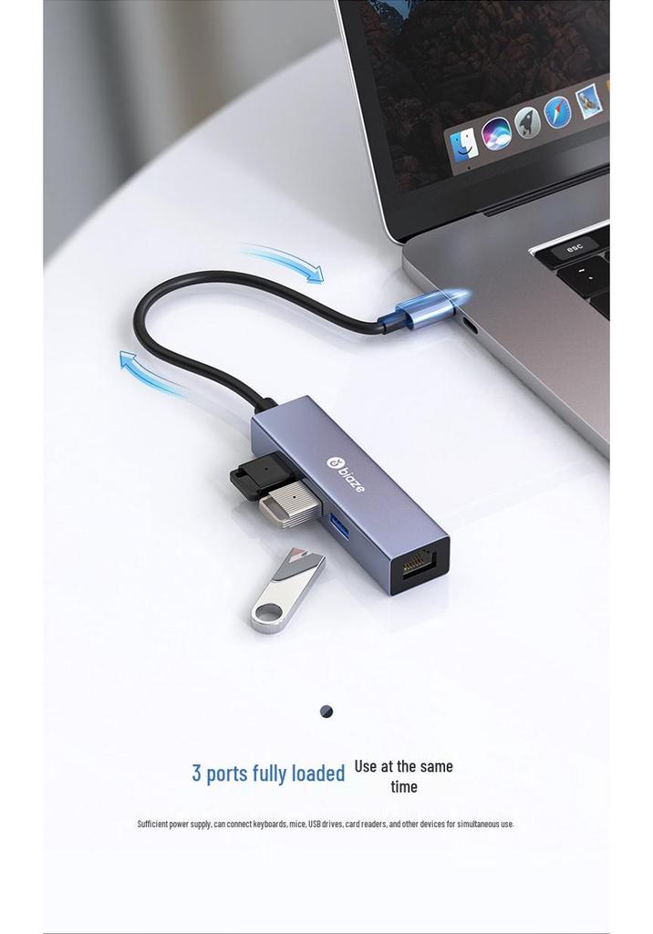 Biaze USB-C To RJ45 Gigabit Ethernet Adapter for Laptop