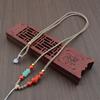 Premium Cinnabar and Agate Ruyi Necklace Cord with Jade Pendant